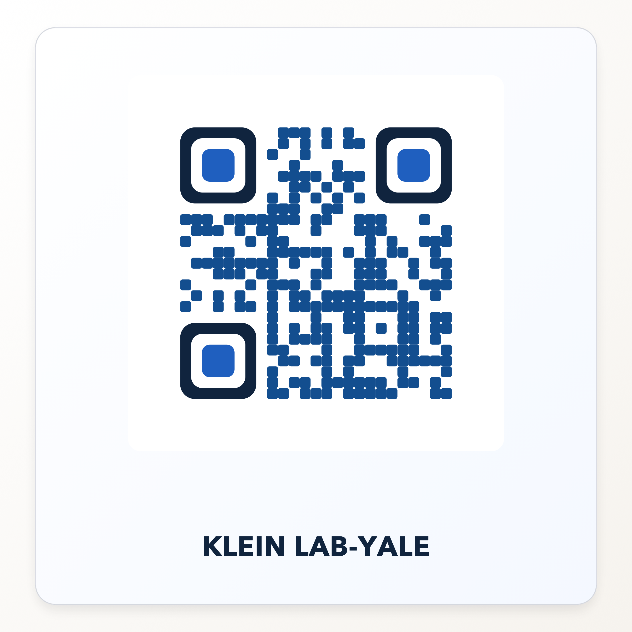 Klein Lab at Yale website QR code